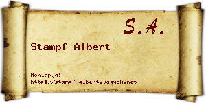 Stampf Albert névjegykártya